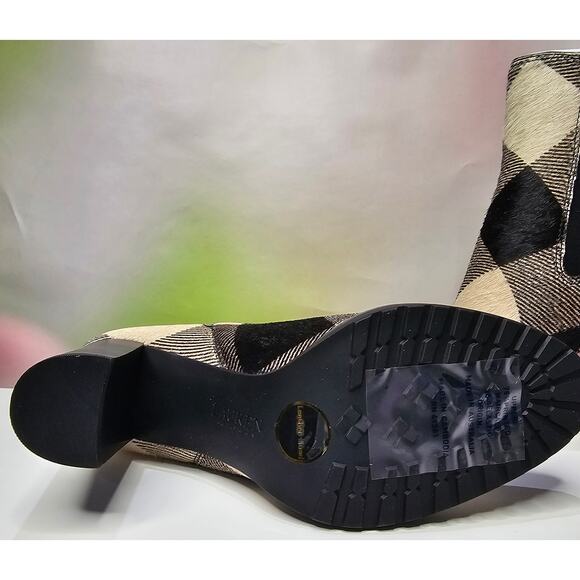 Lauren Ralph Lauren Women's Mylah Booties 11 Black / White Buffalo Check NWB - Picture 8 of 9